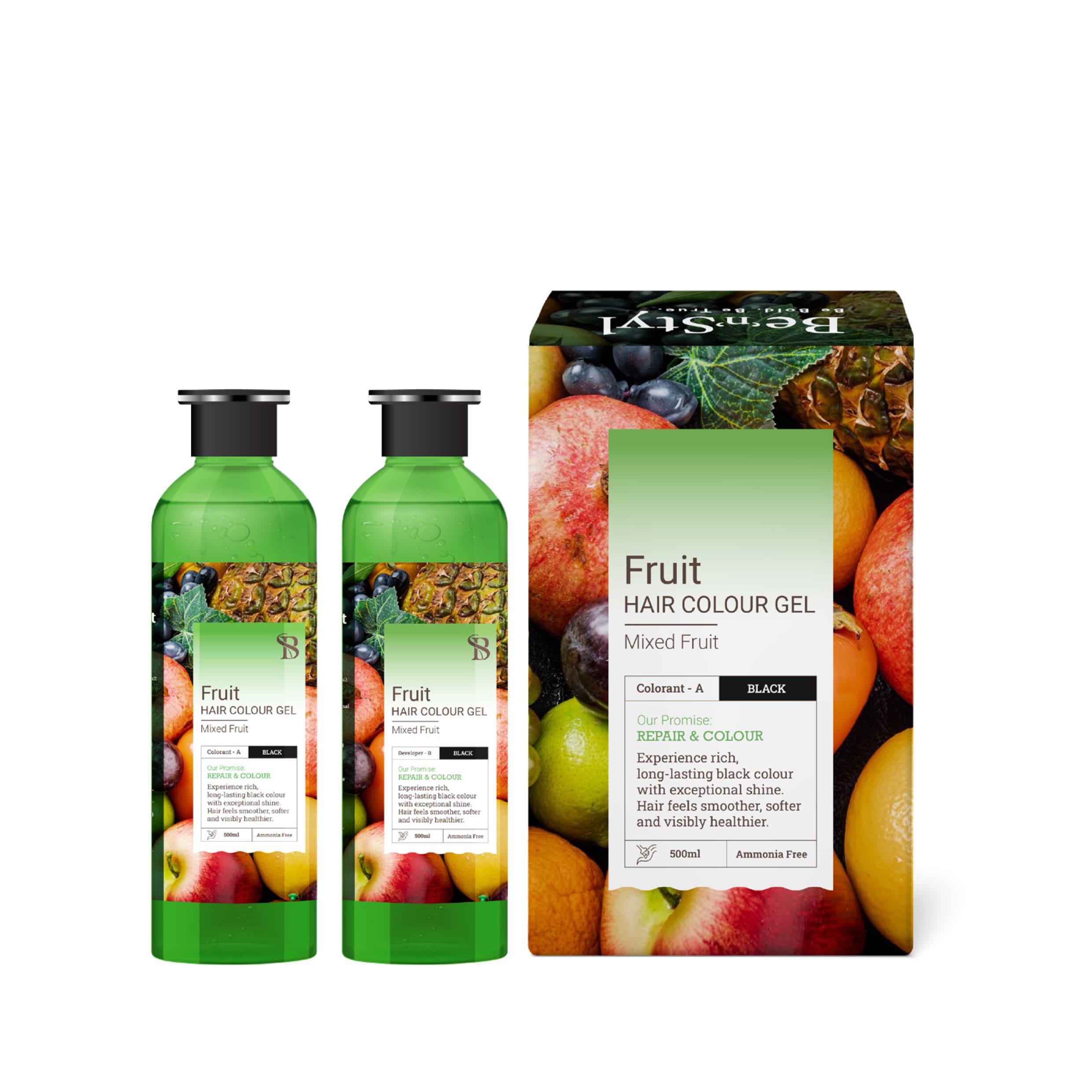 Fruit Hair Colour Gel Combo - Black